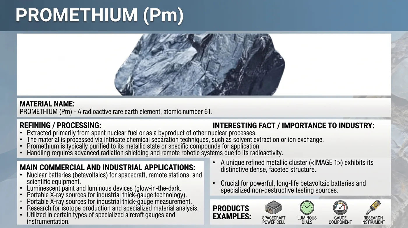 Reference sample and notes for promethium